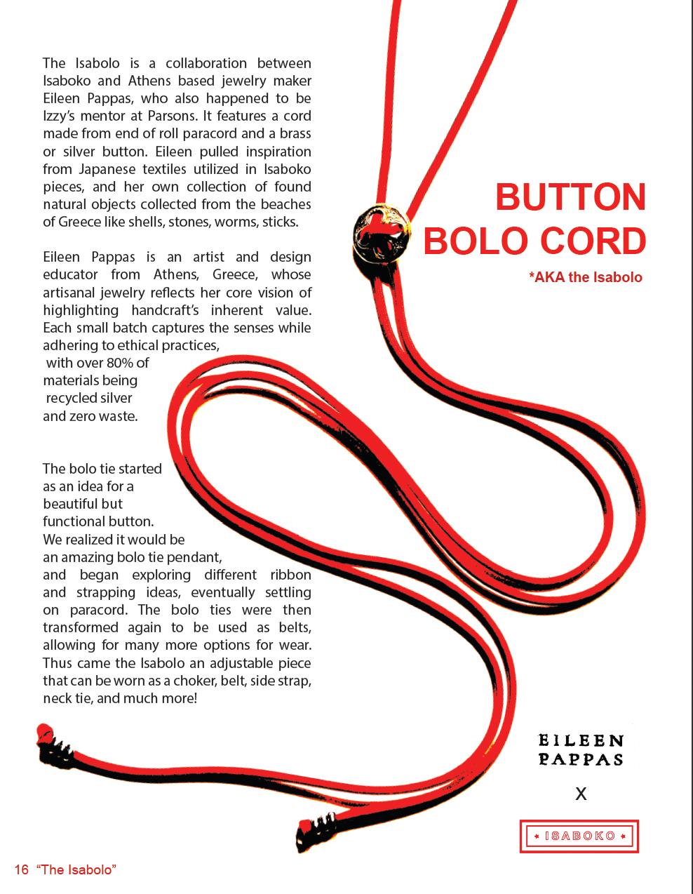 Button Bolo in Brass